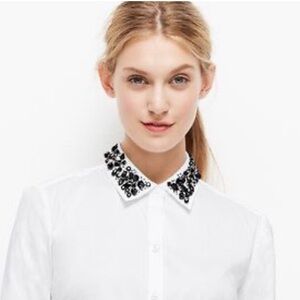 NWOT- J. Crew Shirt with sequin Embellished Collar